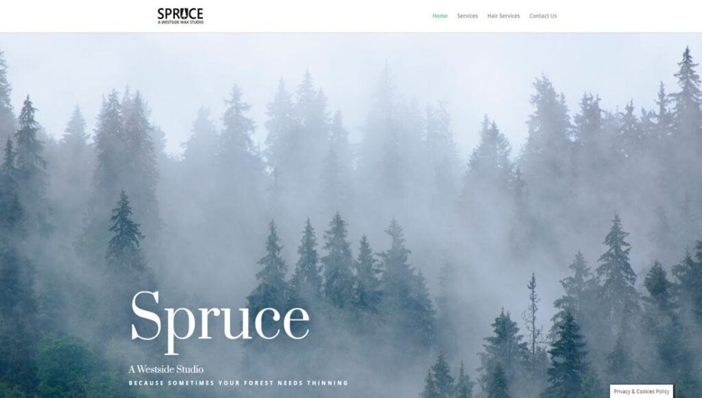 Spurce Wax Studio website homepage
