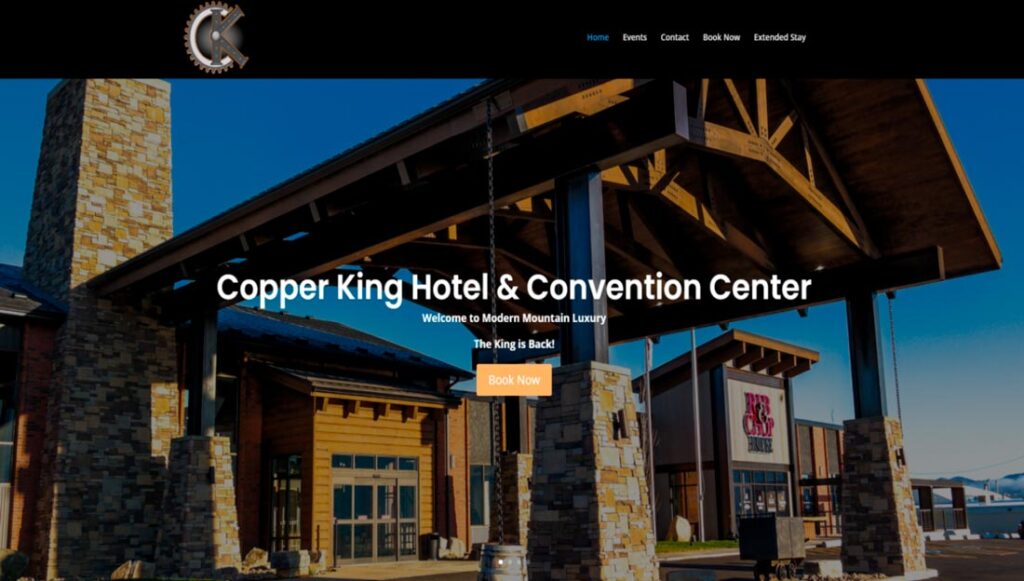 Copper King website homepage